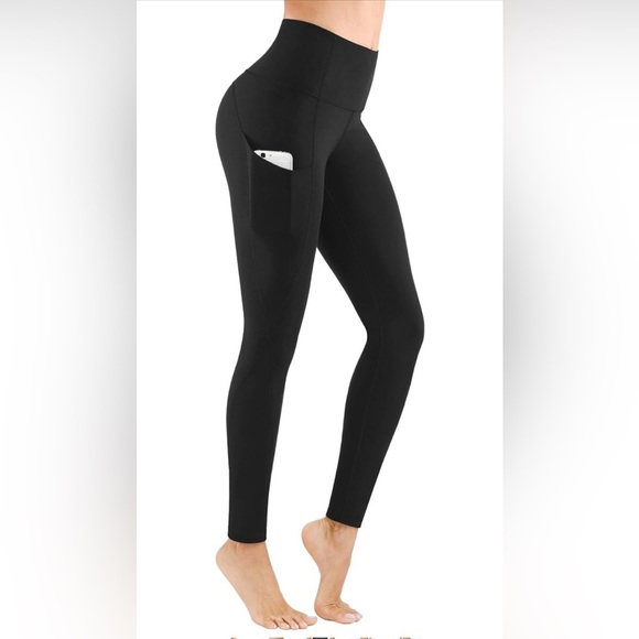 Pants - FHISOCKAT Women’s High Waist Yoga Pants With Pockets Abdomen Control Sz Large